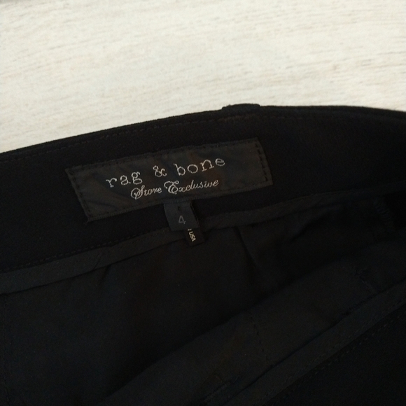 Rag and Bone Women’s Store Exclusive Trouser Dress Pants Black Size 4 Ankle Slit - Picture 3 of 9